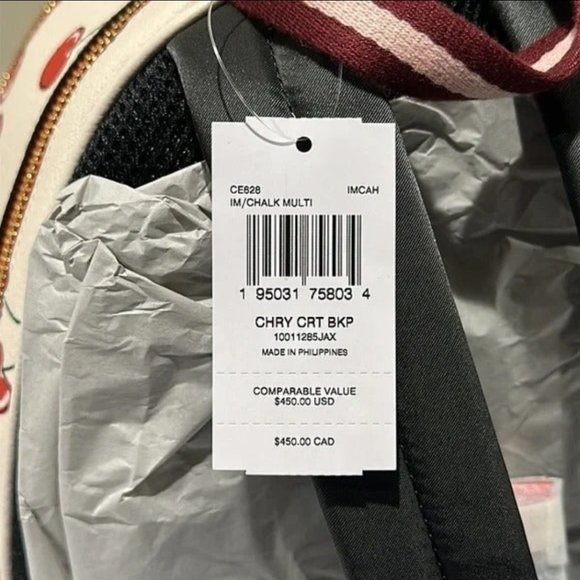 NWT COACH Court Backpack With Heart Cherry Print | Comp Value $450 | CE628 - Picture 3 of 9